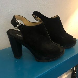 Michael Kors black suede mules